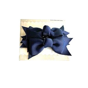 Girl’s Navy Blue Bows Hair Clips Set of 2